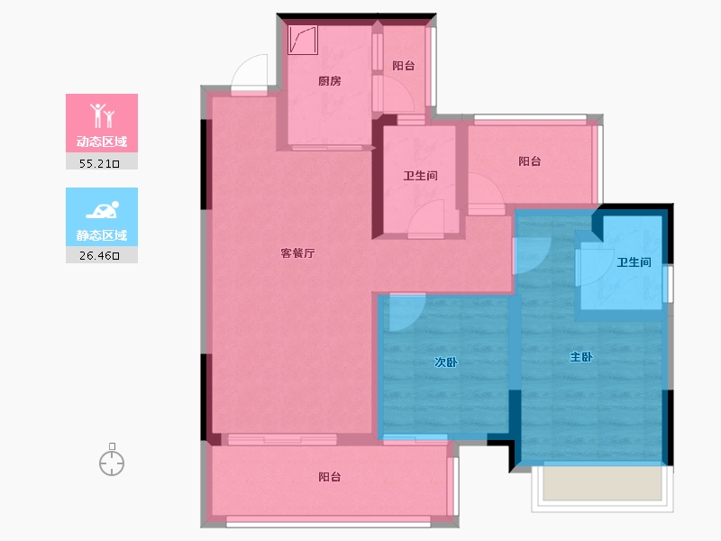 贵州省-遵义市-太东天骄一品-71.21-户型库-动静分区