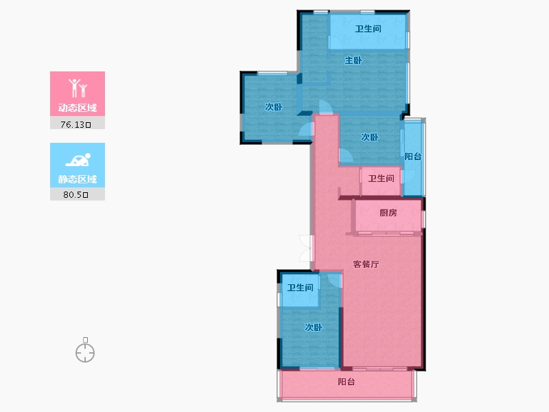 云南省-昆明市-龙湖揽境-140.92-户型库-动静分区