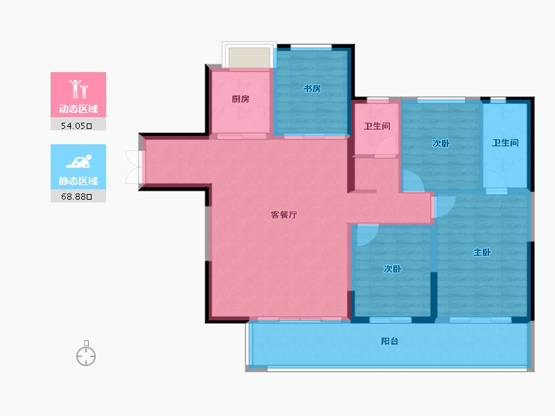 云南省-昆明市-龙湖揽境-111.49-户型库-动静分区