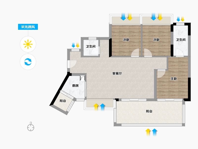 贵州省-遵义市-太东天骄一品-88.01-户型库-采光通风