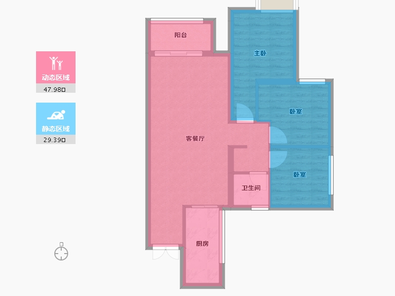 四川省-乐山市-峨眉·华瑞城-69.04-户型库-动静分区