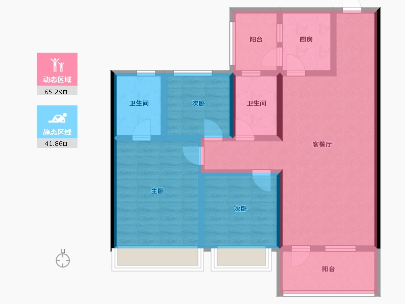 山东省-菏泽市-碧桂园·铂悦城-94.00-户型库-动静分区