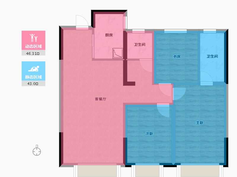 吉林省-长春市-新星宇金麟府-90.00-户型库-动静分区