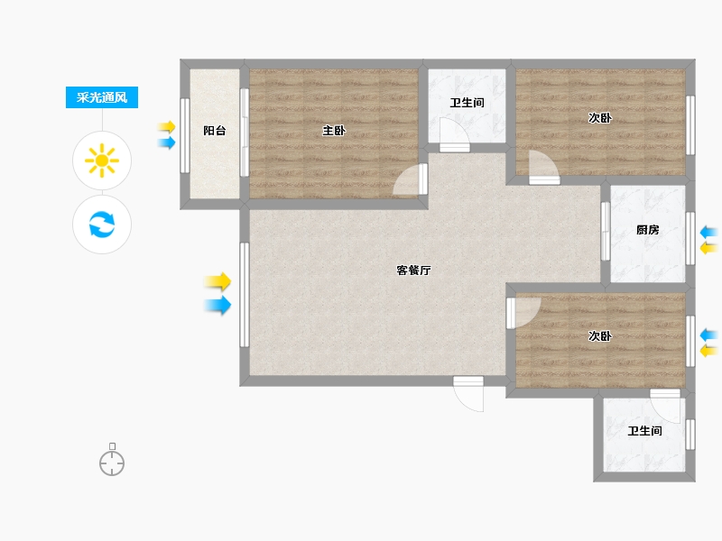 山西省-临汾市-晋韵华府-98.00-户型库-采光通风