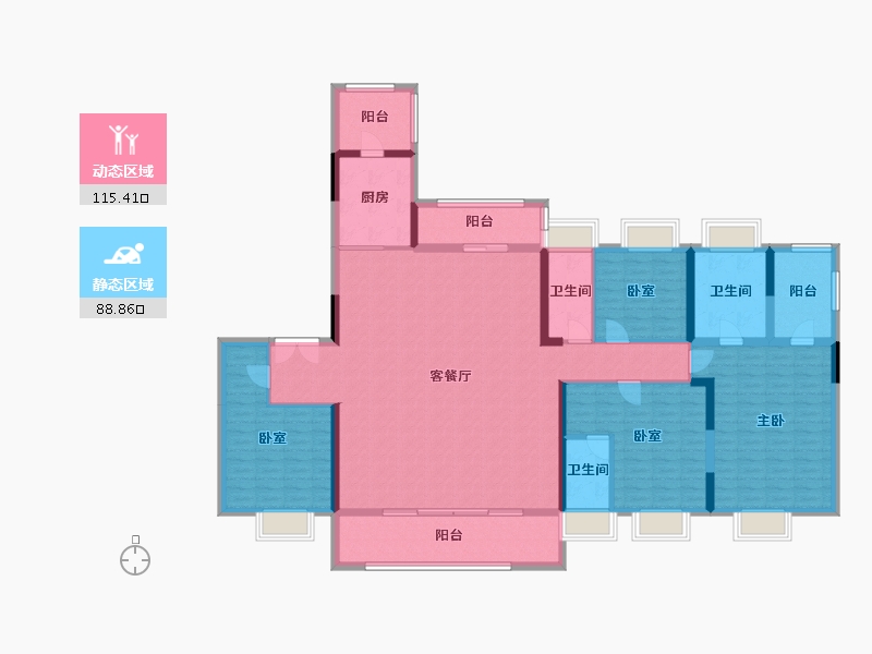 广东省-江门市-碧桂园·翡翠城-185.84-户型库-动静分区