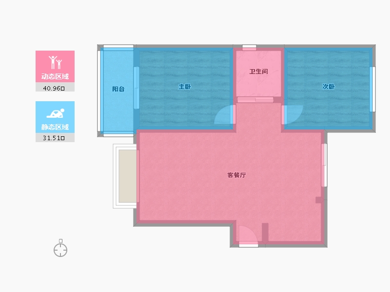 江西省-南昌市-洪城时代广场-69.69-户型库-动静分区