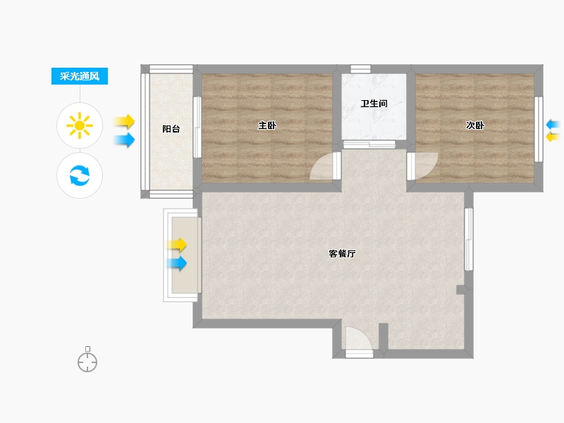 江西省-南昌市-洪城时代广场-69.69-户型库-采光通风