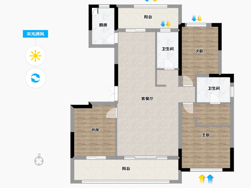 河南省-郑州市-招商公园1872-115.33-户型库-采光通风