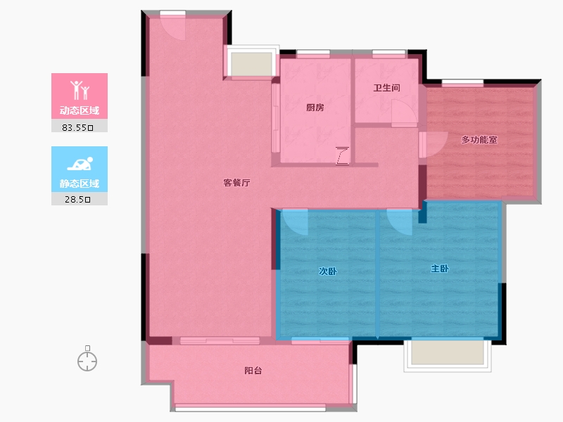 安徽省-阜阳市-新城云昱东方-102.00-户型库-动静分区