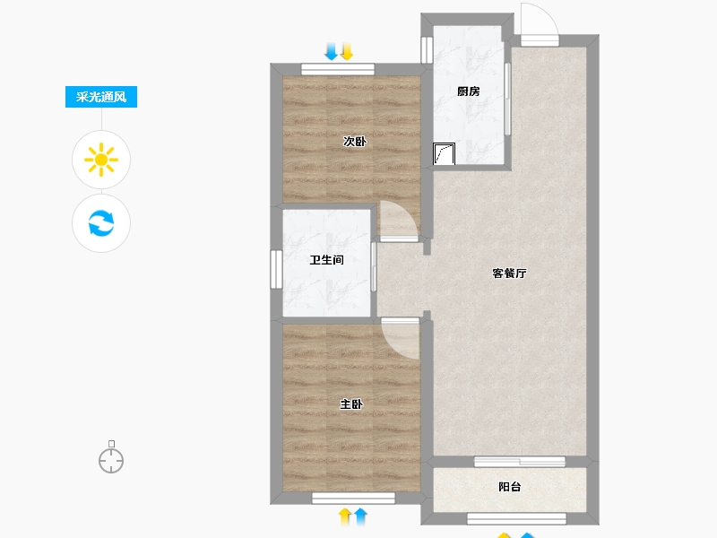 黑龙江省-哈尔滨市-中海观澜庭-56.00-户型库-采光通风