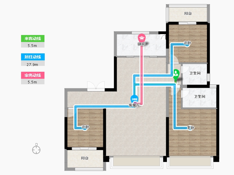 陕西省-西安市-万科东望-101.11-户型库-动静线