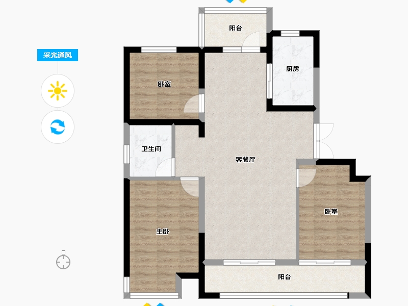 宁夏回族自治区-银川市-龙辰九悦湾三期-92.22-户型库-采光通风