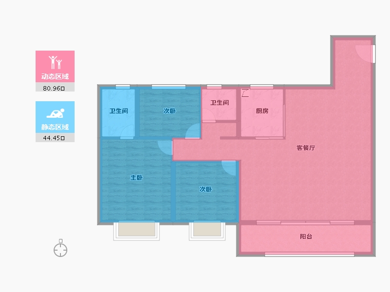 陕西省-西安市-龙湖云璟-114.40-户型库-动静分区