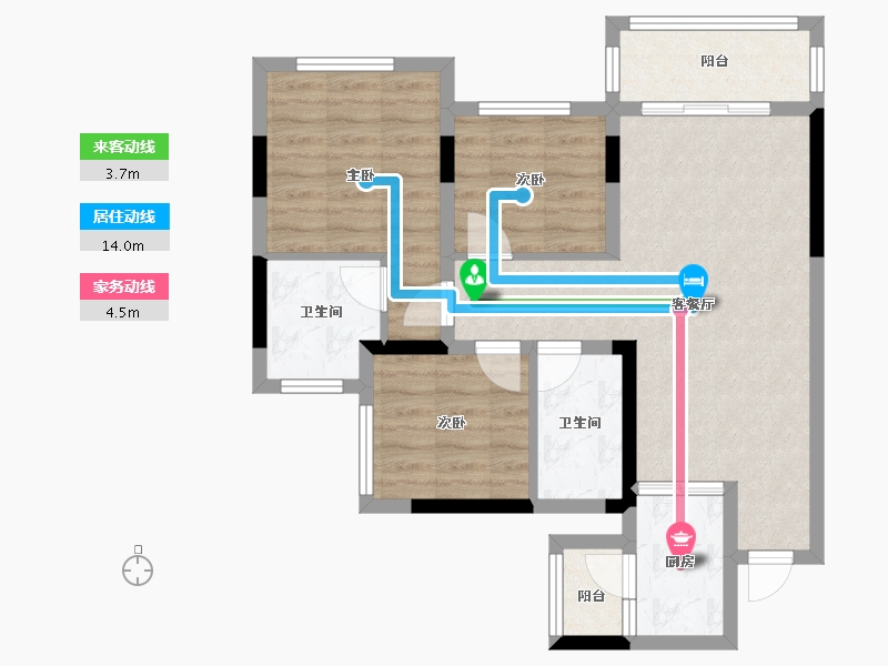 四川省-达州市-阳光·梵迪亚-70.95-户型库-动静线