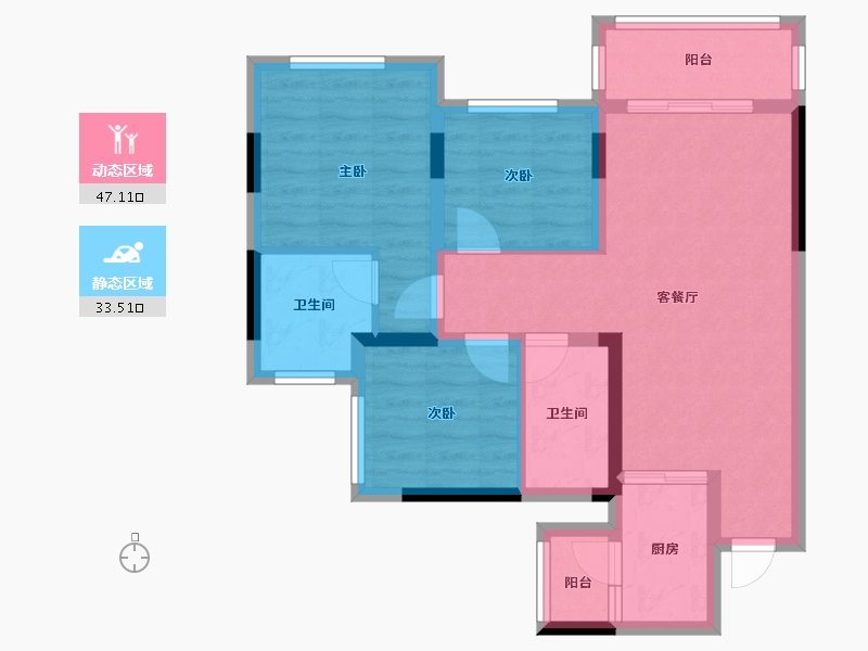 四川省-达州市-阳光·梵迪亚-70.95-户型库-动静分区