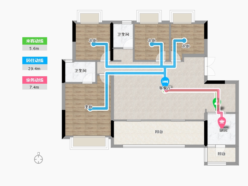 重庆-重庆市-龙湖天曜昱府-111.82-户型库-动静线