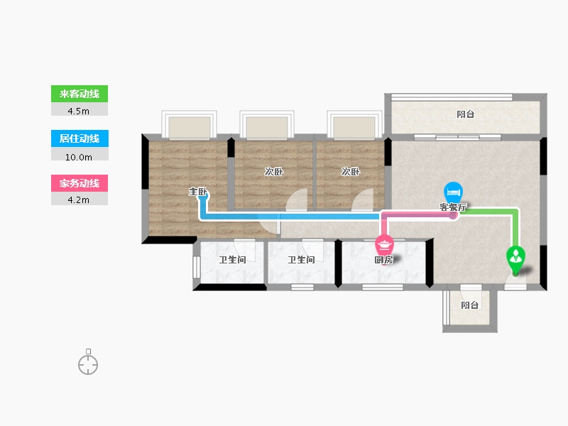 重庆-重庆市-建发和玺-75.59-户型库-动静线