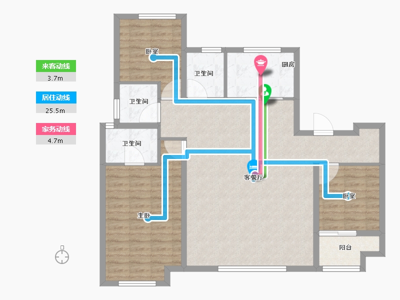 宁夏回族自治区-银川市-万科新都会-103.20-户型库-动静线