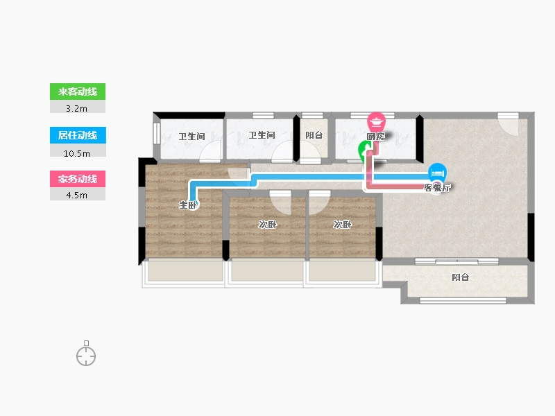 重庆-重庆市-建发和玺-74.31-户型库-动静线