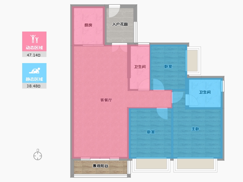 广东省-云浮市-筠城林语春天-86.53-户型库-动静分区