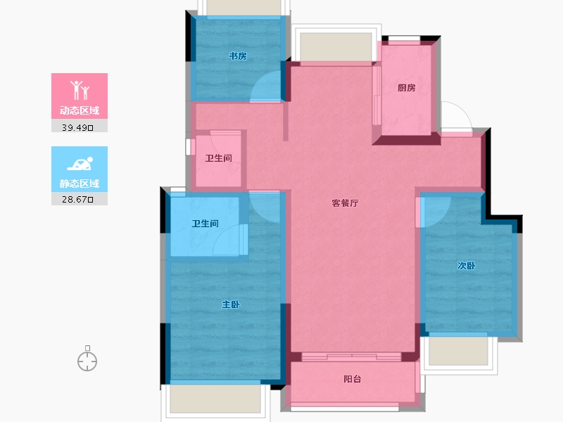 四川省-成都市-福星惠誉江山语-59.49-户型库-动静分区