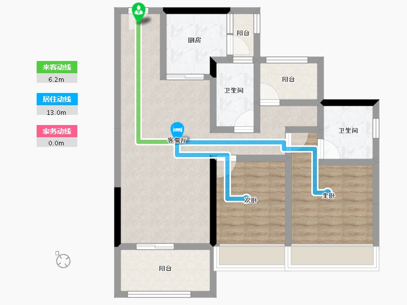 广东省-江门市-江门碧桂园凤凰城-79.07-户型库-动静线