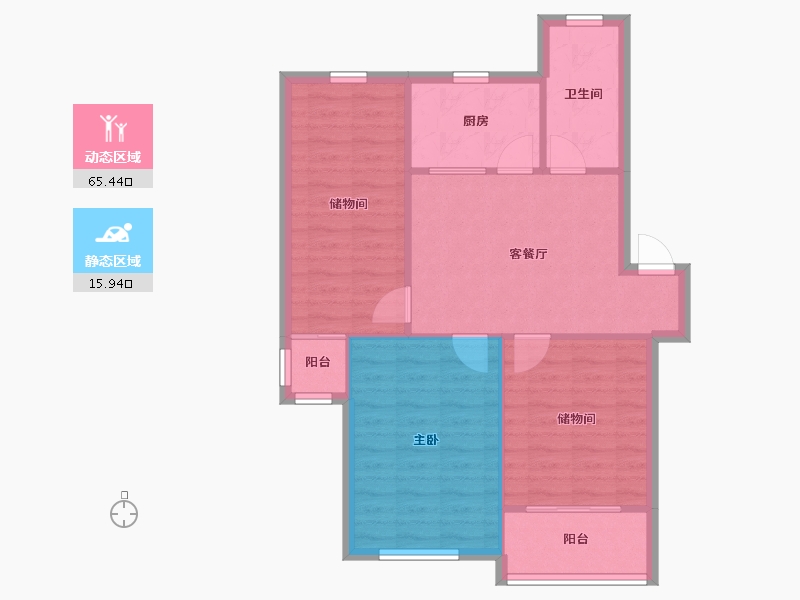 江苏省-苏州市-绣衣东村-6号楼-88.90-户型库-动静分区