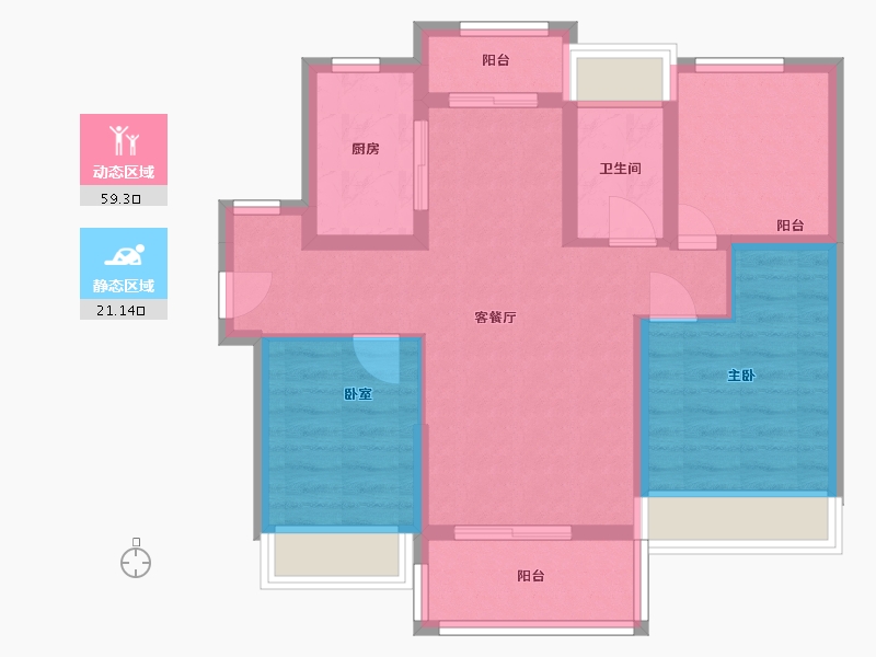 广东省-惠州市-御居美庐-71.28-户型库-动静分区