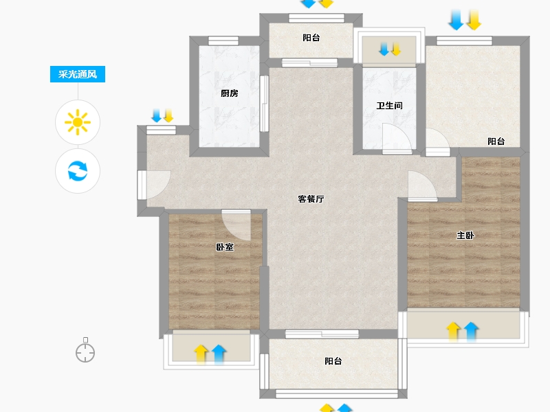 广东省-惠州市-御居美庐-71.28-户型库-采光通风