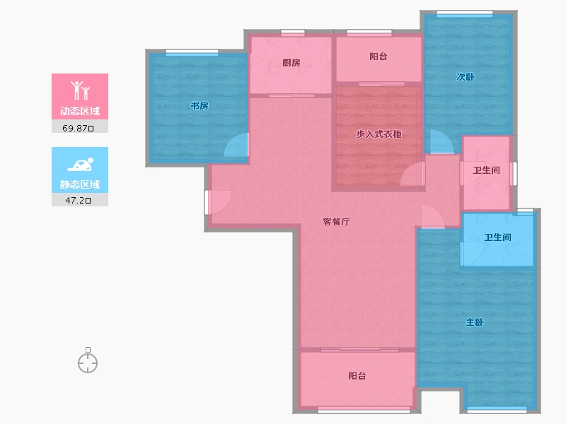 湖北省-武汉市-保利·心语-七期-107.00-户型库-动静分区