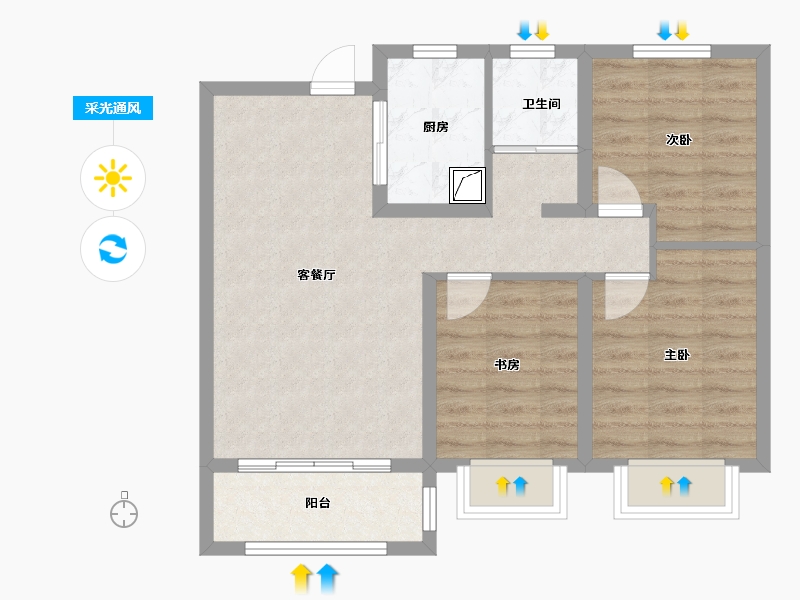 河北省-邢台市-襄元府-68.42-户型库-采光通风