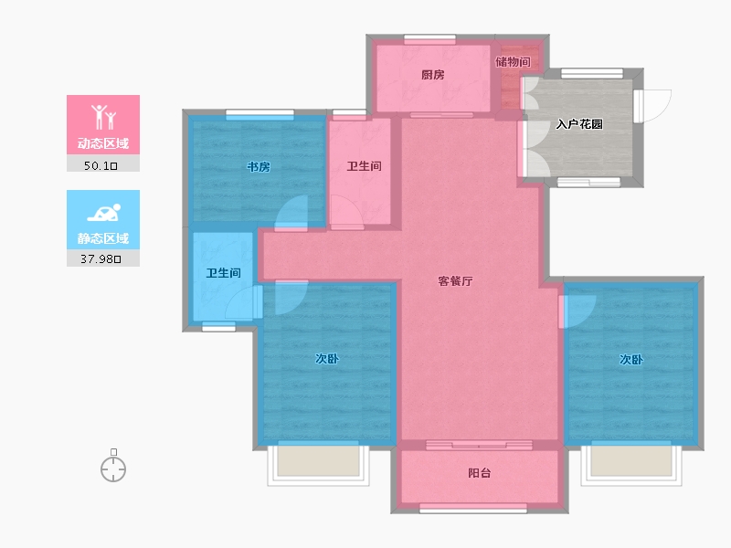 河北省-邢台市-襄元府-84.76-户型库-动静分区