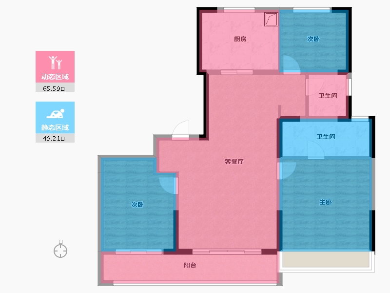 河南省-郑州市-华润置地丨北龙湖·瑞府-103.21-户型库-动静分区