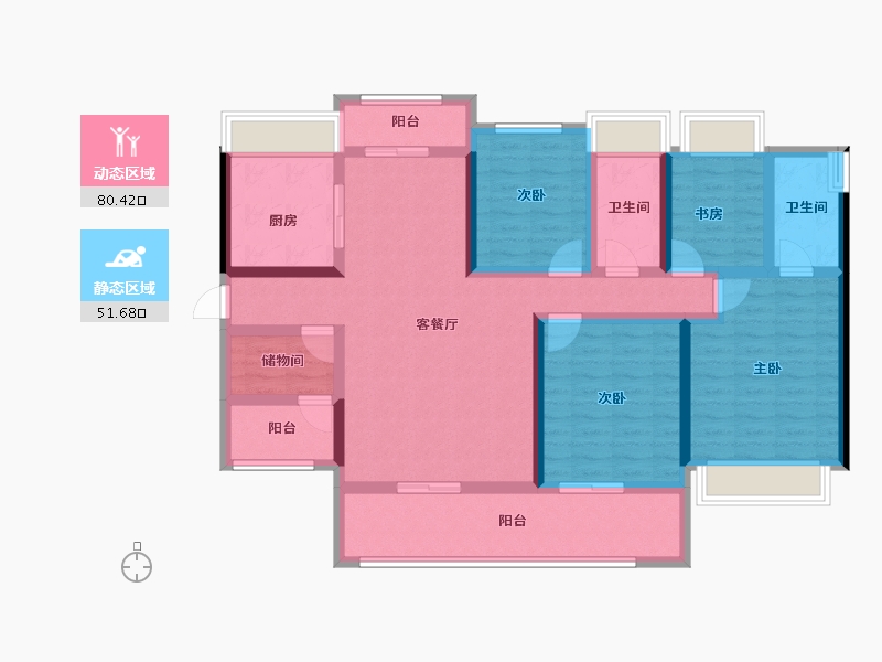 广东省-江门市-碧桂园·翡翠城-115.73-户型库-动静分区