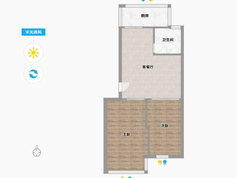 山东省-烟台市-天一苑小区-3号楼-74.36-户型库-采光通风