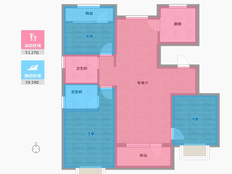 天津-天津市-东昊·骏璟学府-79.61-户型库-动静分区