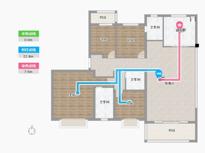 陕西省-西安市-万科东望-158.40-户型库-动静线