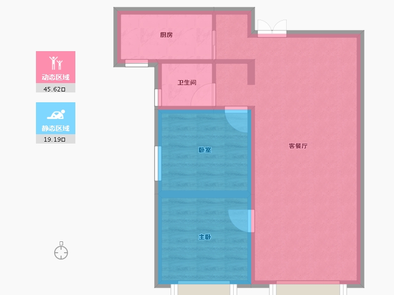 新疆维吾尔自治区-乌鲁木齐市-秦基·高铁1号院-57.70-户型库-动静分区