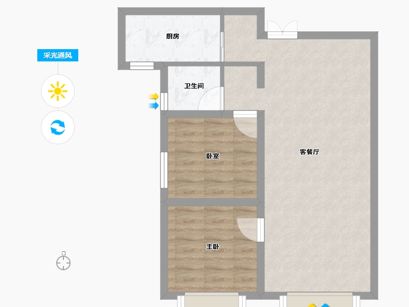 新疆维吾尔自治区-乌鲁木齐市-秦基·高铁1号院-57.70-户型库-采光通风