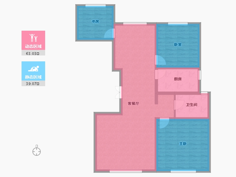 新疆维吾尔自治区-乌鲁木齐市-能源居小区-91.37-户型库-动静分区