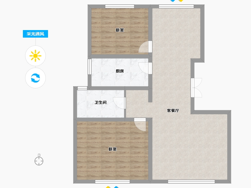 新疆维吾尔自治区-乌鲁木齐市-能源居小区-90.67-户型库-采光通风