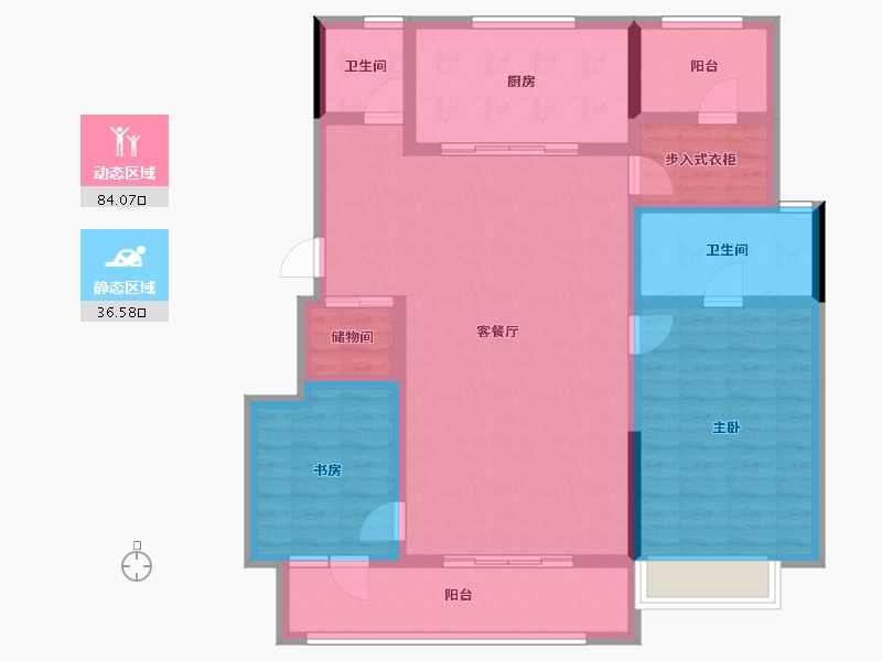 辽宁省-沈阳市-万科府前壹号-107.96-户型库-动静分区