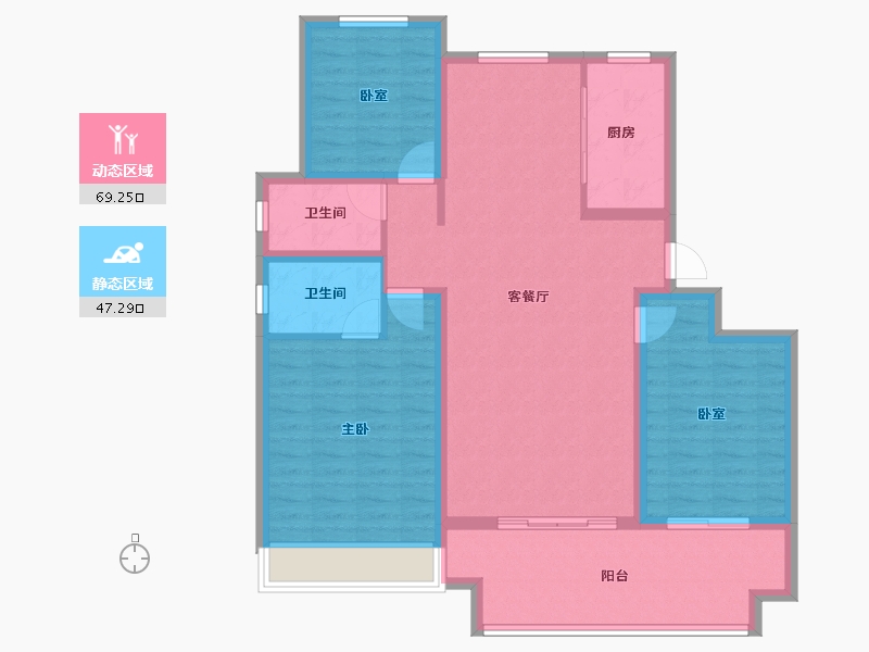 河南省-新乡市-金融街-104.97-户型库-动静分区