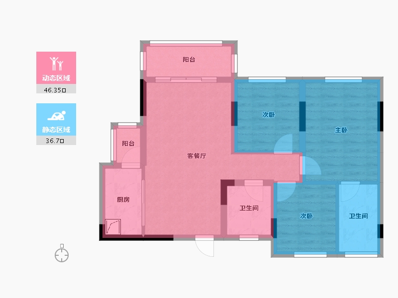 四川省-达州市-阳光·梵迪亚-73.37-户型库-动静分区