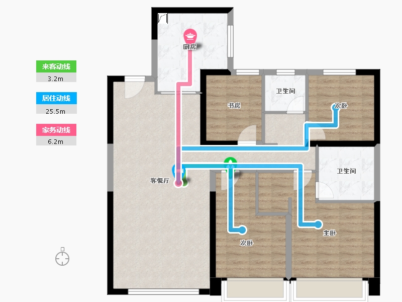 陕西省-西安市-西安天铂-100.71-户型库-动静线