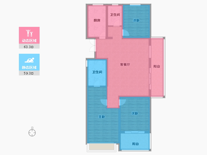 江苏省-镇江市-天怡·天壹人家-109.60-户型库-动静分区