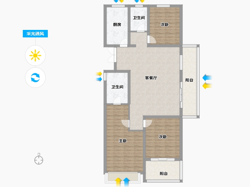 江苏省-镇江市-天怡·天壹人家-109.60-户型库-采光通风