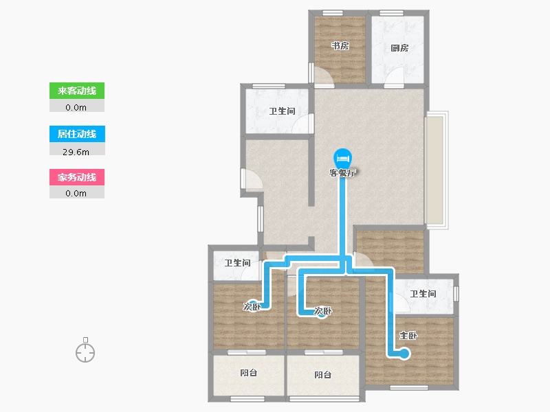 浙江省-杭州市-栖江揽月轩-132.01-户型库-动静线