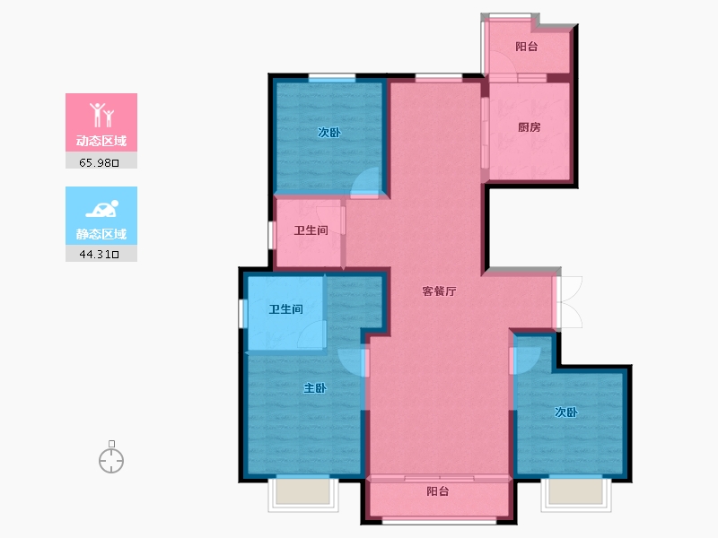 甘肃省-武威市-古浪·松灵郡-98.40-户型库-动静分区