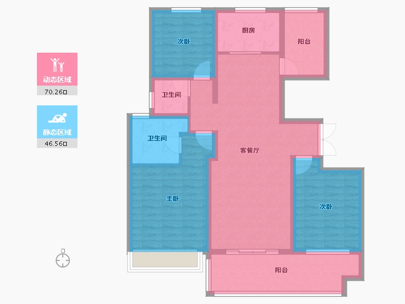 江苏省-镇江市-天怡·天壹人家-104.00-户型库-动静分区